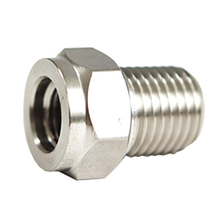 Переходник  c 3/8-24 (F) на 1/4" (M) NPT, н/сталь